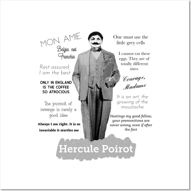 Hercule Poirot Quotes Wall Art by FunandWhimsy